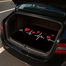 1 unidade, tapete de porta-malas de carro moderno antiderrapante, Design de padrão romântico de pulso cardíaco ECG, mant