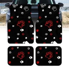 4 peças de estampa de pata de cachorro fofa de desenho animado moda simples tapete de pés de carro, antiderrapante estáv