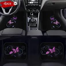 Conjunto de 4 peças de tapetes universais para pés de carro, tapetes de carro para todos os climas, tamanho 68 x 44 cm e