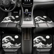 1 conjunto de 4 peças de tapete Universal para pés de carro, tapete de pés de carro com padrão de estilo ondulado estilo