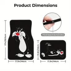 Warner Brothers Looney Tunes Shrester Pés de carro - Tipo Universal adequado para carros, caminhões e SUVs, Material de