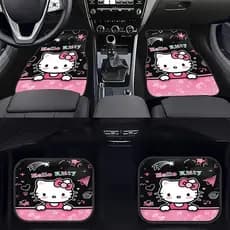 4 peças Hello Kitty Fantasy Star Wish Conjunto de tapete para pés de carro, bonito, divertido, instalação, carro pequeno