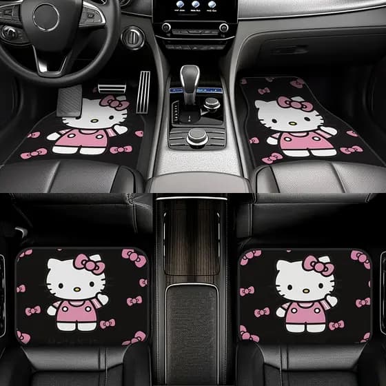 Conjunto de quatro peças de tapete para pés de carro Sanrio Hello Kitty, usando Design antiderrapante Universal, estilo 