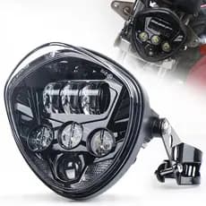 Farol LED Moto DRL Luz de Presença Universal Honda Harley - Farol Alto Baixo Integrado Custom Cruiser Top