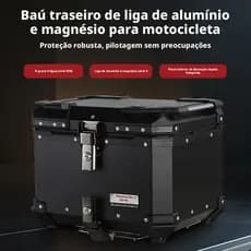 Caixa p/ Moto em Alumínio Forte - Anti-Queda, Ventilada e Impermeável, Segurança Total p/ o Motociclista