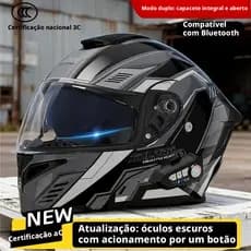 Capacete de motocicleta [Capacete revelador + Bluetooth integrado] Four Seasons Universal, antiembaçante - Certificação