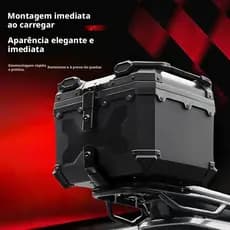 Bauleto Moto 45L ABS Leve e Removível - Caixa Impermeável, Nova Geração! Ideal p/ Entregas e Viagens