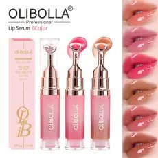 OLIBOLLA Gloss Labial com Aplicador de Metal e Espelho, Hidrata, Preenche os Lábios, Reduz Linhas Labiais, Produto de Ma