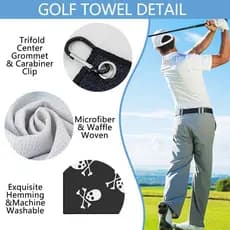 Toalha de golfe com gancho Toalha de golfe Toalha esportiva ao ar livre para golfe