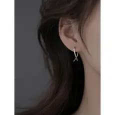 Brincos Femininos Simples e Elegantes em Prata Esterlina S925 com Design Vazado, Presente de Joia para Estudantes YHXO