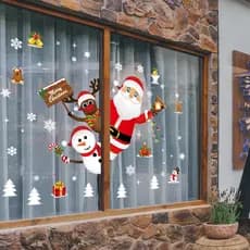 Adesivos de Natal para janelas, decorações aconchegantes para casa, 2025, adesivos de parede para quarto infantil, decor