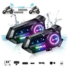Kit 2 Intercomunicadores Capacete Moto Bluetooth X3 Pro