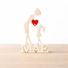 Decoração Mãe e Filha com Coração 3D | Presente Criativo Emocional Para Mãe Enfeite Delicado Para Casa