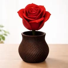 Rosa Decorativa Eterna no Vaso – Presente Perfeito para Dia das Mães 🌹💖 Decoração Elegante e Cheia de Amor