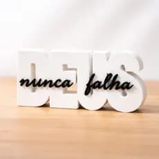 Decoração Deus Nunca Falha | Enfeite Religioso Fé Cristã Para Casa Quarto Sala Presente Significativo Se quiser, posso t