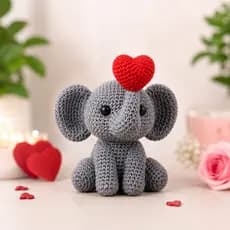 Elefante Decorativo com Coração | Presente Fofo, Decoração Romântica e Enfeite Criativo