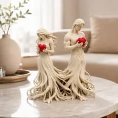 Escultura Casal Romântica Decorativa Presente Especial Namorados Casamento Decoração Moderna