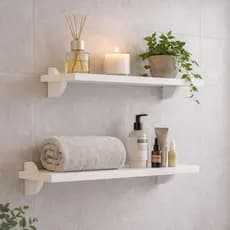 Kit 2 Prateleiras Madeira Nicho Com Suporte Resistente Para Sala, Cozinha, Quartos e Banheiro