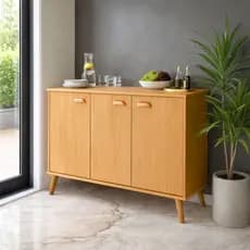 APARADOR BUFFET RETRÔ 3 PORTAS – MODELO ELEGÂNTE E FUNCIONAL PARA SUA SALA