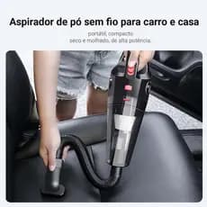 Aspirador automotivo Portátil 3 em 1 Motor 32000 RPM Bivolt 100-240V, Para Carro e Casa 120W