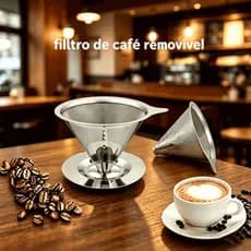 Filtro Coador Inox Reutilizável 102/103/104  Grande Sem Uso De Papel | Café Mais Forte e Sustentável