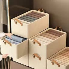 Conjunto de 2/4 Caixa Organizadora Dobrável Ideal para Roupas e Armário 45x28x20cm