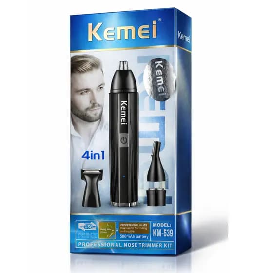 Kemei KM-539 – Aparador 4 em 1 Profissional para Nariz, Orelhas e Corpo