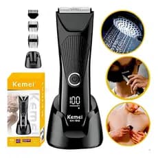 Kemei KM-1848 Aparador Cabelo Íntimo Barba Corporal Bivolt Segurar botão 3 segundos para Ligar!
