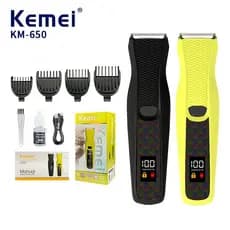 Kemei KM-650 Mini Aparador Feminino ou Masculino 1200mAh, removedor de pelos íntimos recarregável