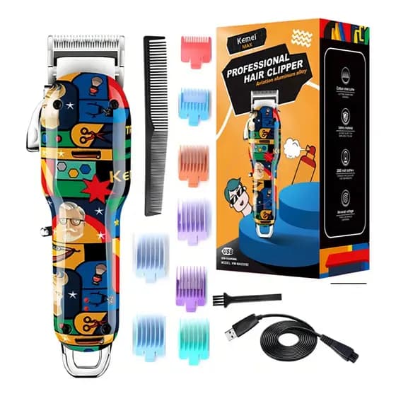 Máquina de Corte Kemei-MAX2092 Profissional Clipper Cabelo, Aparador De Cabelo, Barbeador Multiuso