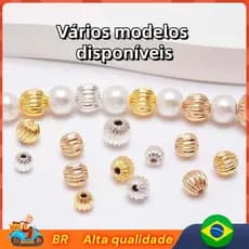🔥BR Vendedor local🔥Kit 100 Entremeios Espaçadores ABS Prata Brilhante  Rondella Entremeio Miçanga Jóia Artesanato