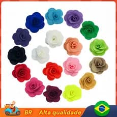 🔥[BR  Local] Flor Tecido Poliéster 100 Unidades 3CM  para DIY  Aplique Para Laços Tiaras Roupas e Artesanato-multicolor