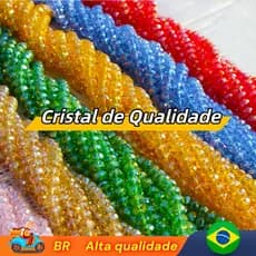 🔥[BR  Local]Fio de Cristal 10mm 63 a 67 Peças Coloridas para Bijuterias Artesanais - Alta Qualidade e Brilho Extra