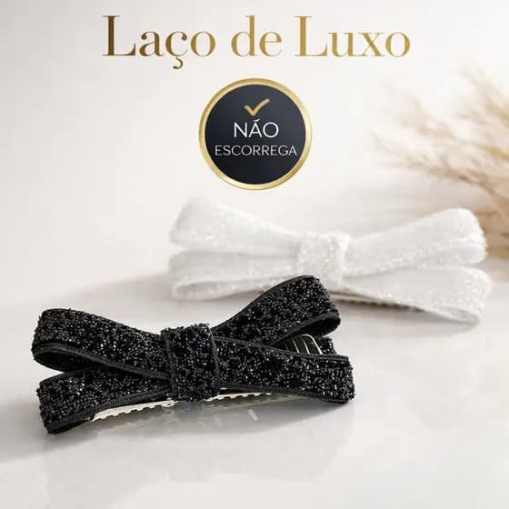 Parzinho com Glitter - Laço de Lurex - Laço Brilhoso - Parzinho Laços - Laço Preto - Laço Branco