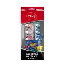 AQUARELA METALICA ARTIST 12 CORES MOLIN 18386
