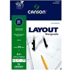 Bloco Layout Canson Margeado 60g A3+ 50 Fls