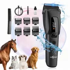 Máquina de Tosa Pet Profissional Sem Fio Silenciosa para Cães e Gatos | Tosador Recarregável 3 Velocidades Display LED
