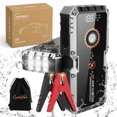 Auxiliar de Partida Portátil Veicular 12V - Jump Starter com Lanterna LED, Carregador USB e Pinça Inteligente