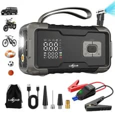 4 em 1 Auxiliar de Partida 26800mAh 150PSI Compressor Ar Portatil Power Bank Lanterna Carregador Bateria 12V Carro Moto