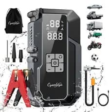 Auxiliar Partida Bateria Compressor Ar Emergência Portátil,8000mAh Auxiliar De Partida Bateria Veicular Com Power Bank