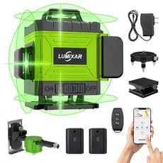 Nível a Laser Verde de 16 Linhas 4D 360° Com Controle Remoto ,Nível a Laser  Autonivelante Com 2 Baterias Recarregáveis