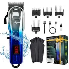 Kit Profissional Maquina de Cortar Cabelo Com Display LCD， Kit Profissional Para Cabelo E Barba  6500 RPM +4 Pent