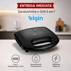 Sanduicheira Grill 2 em 1 Elgin Antiaderente 800w 127v