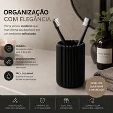 Porta Escovas de Dente Canelado Decorativo Organizador Moderno
