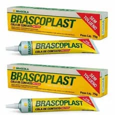 2 Cola De Contato Brascoplast St 75g Cola De Sapateiro Uso Geral Para Couro Madeira Tecido Papelão