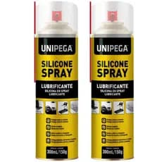 Kit 2 Silicone Spray Lubrificante 300ml Brilho Couro Esteira Multiuso Cadeado Fechadura Portão