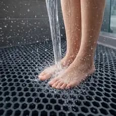Tapete Antiderrapante Vazado Em PVC 1m X 60cm Para Banheiro Box Chuveiro Piscina Sauna Área Molhada