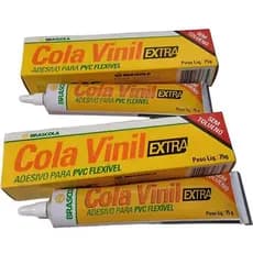 Kit 2 Colas Vinil Extra Líquida Brascola 75g P/ Lonas PVC Toldos St Faixa Banner Piscina Boia
