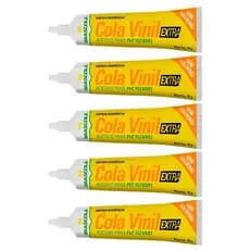Kit 5 Bisnagas Cola Vinil Extra St 75g Brascola Pvc Lona