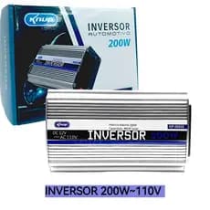 Inversor Automático 200W com Onda Senoidal Modificada Entrada 12V Saídas USB 5V Tomada 110V e 220V